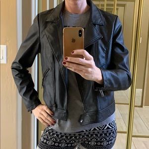 Black faux leather jacket
